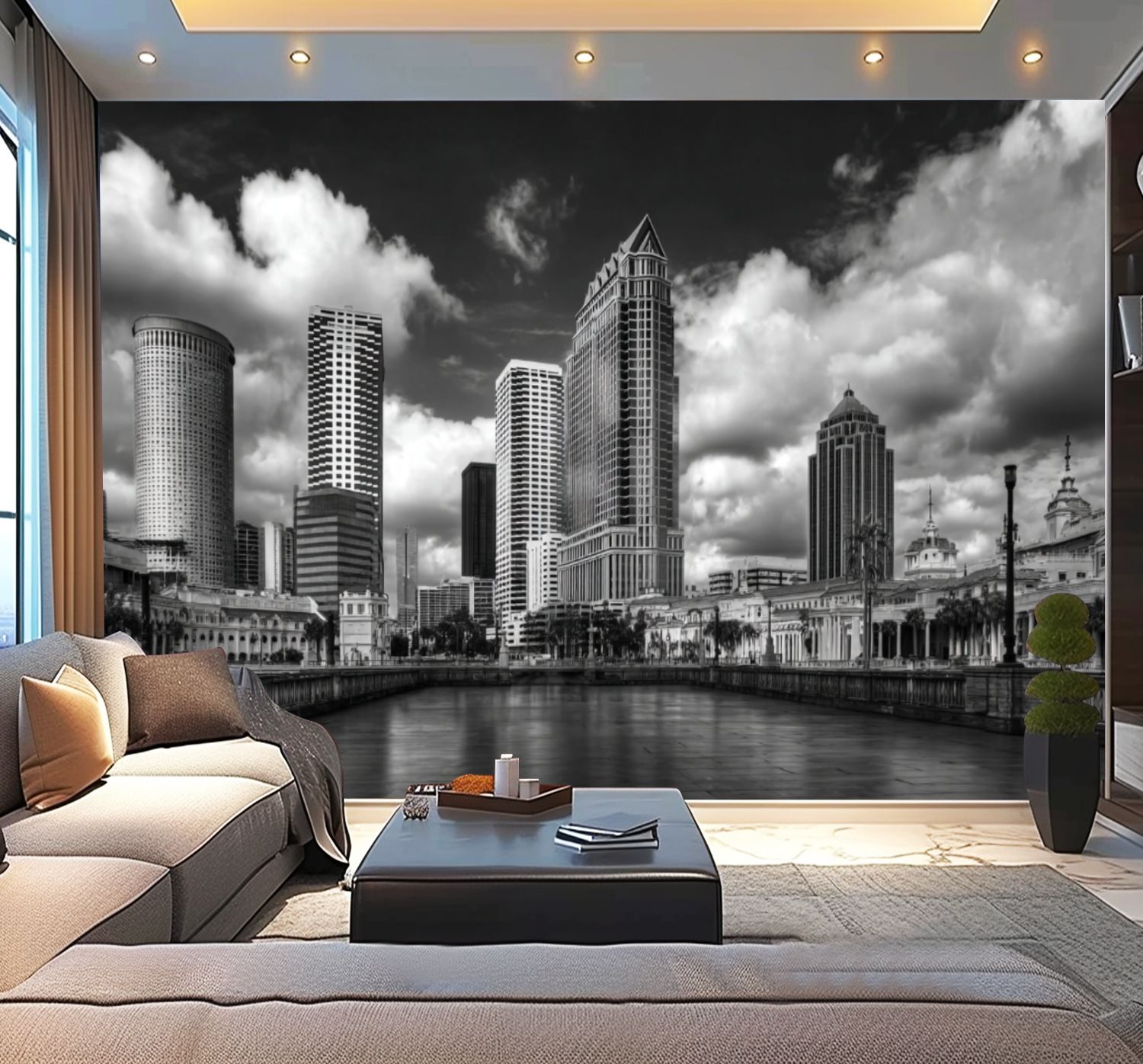 Peel and Stick Wallpaper Waterproof Black White Wall Mural Decor Self ...
