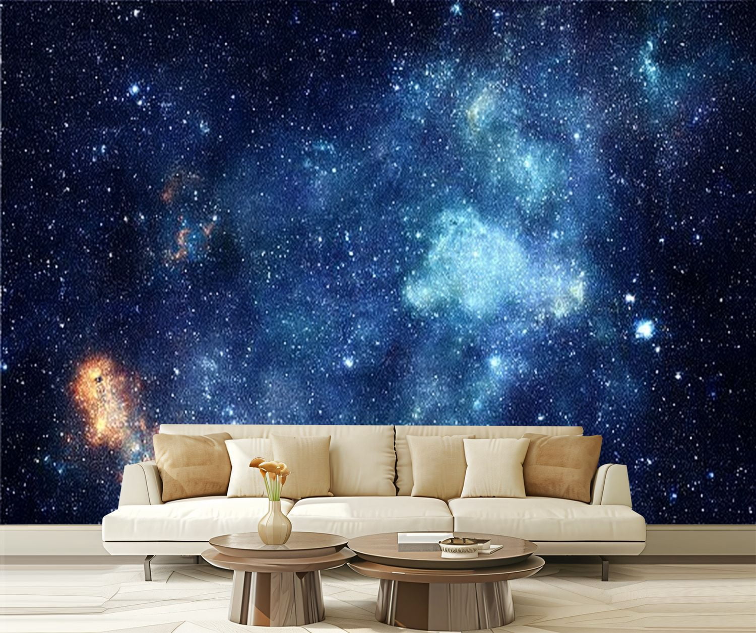 Peel and Stick Wallpaper Waterproof Blue galaxy Wall Mural Decor Self ...