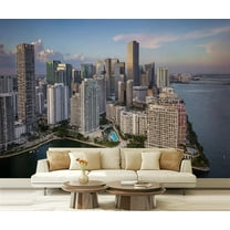 Peel and Stick Wallpaper Waterproof Brickell Key high rises Florida Wall Mural Decor Self Adhesive and Removable 69in x 98in