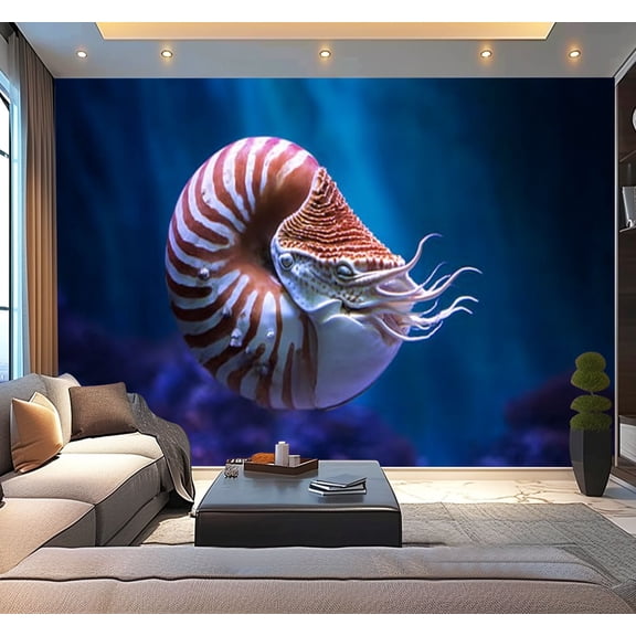 Peel and Stick Wallpaper Waterproof Chambered nautilus jetting Wall Mural Decor Self Adhesive and Removable 100in x 144in