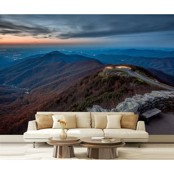 Peel and Stick Wallpaper Waterproof Craggy Gardens Mountains Asheville Wall Mural Decor Self Adhesive and Removable 69in x 98in