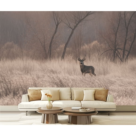 Peel and Stick Wallpaper Waterproof Deer Quiet Morning Wall Mural Decor Self Adhesive and Removable 69in x 98in