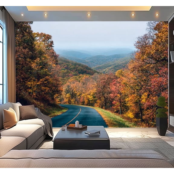 Peel and Stick Wallpaper Waterproof Fall color along Virginia Wall Mural Decor Self Adhesive and Removable 100in x 144in