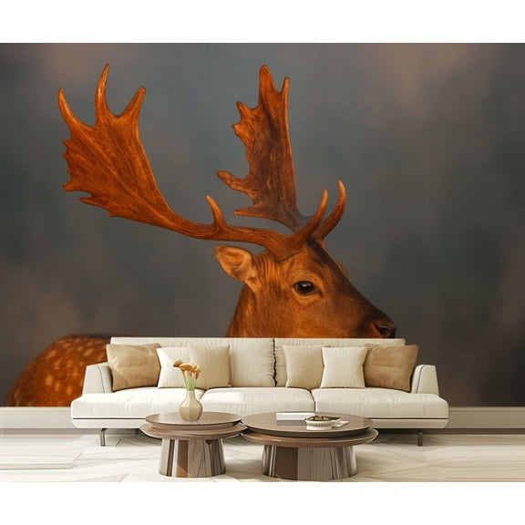Peel and Stick Wallpaper Waterproof Fallow Deer stag early morning light London Wall Mural Decor Self Adhesive and Removable 69in x 98in