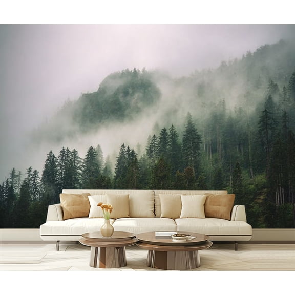 Peel and Stick Wallpaper Waterproof Fog clouds mountain Wall Mural Decor Self Adhesive and Removable 69in x 98in