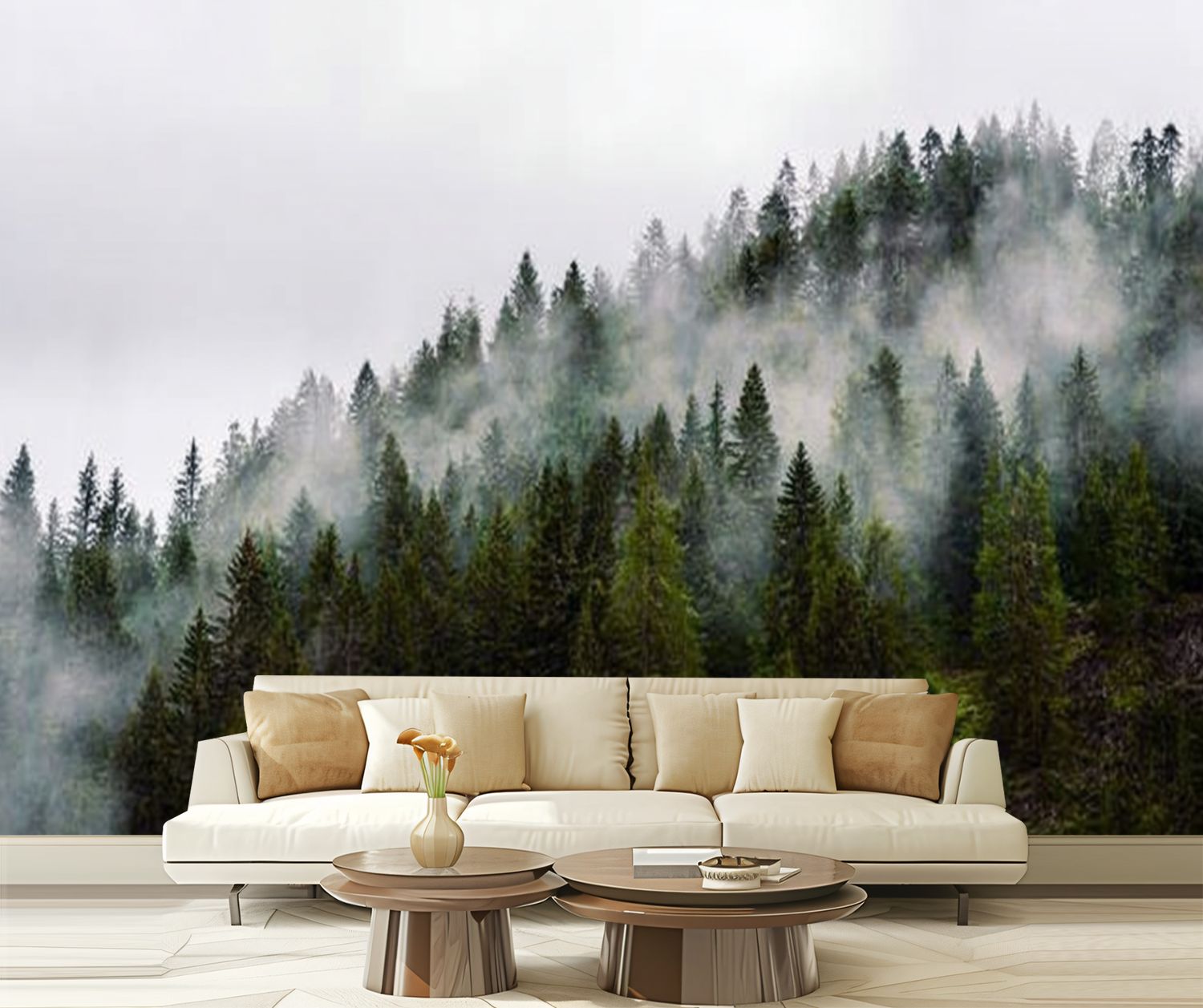 Peel and Stick Wallpaper Waterproof Forest fog Wall Mural Decor Self ...