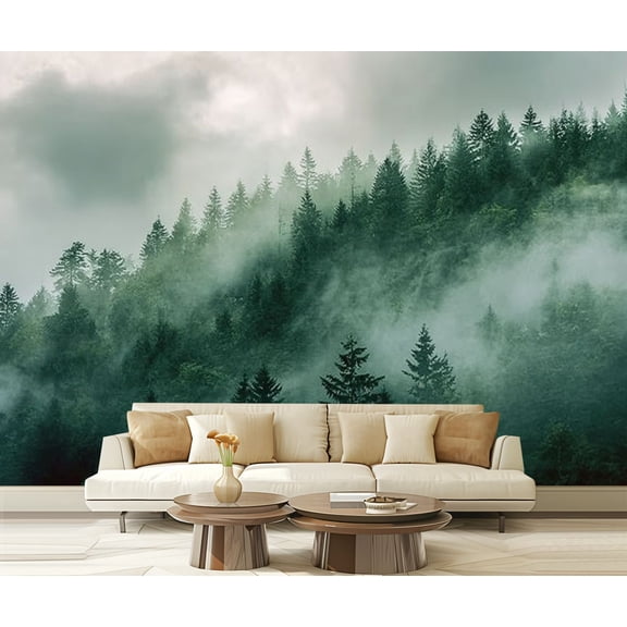 Peel and Stick Wallpaper Waterproof Forest fog Wall Mural Decor Self Adhesive and Removable 69in x 98in