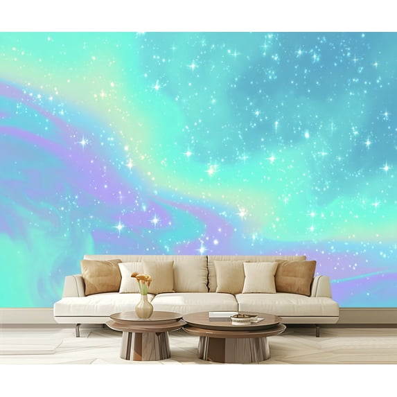 Peel and Stick Wallpaper Waterproof Galaxy fantasy pastel colors Wall Mural Decor Self Adhesive and Removable 69in x 98in
