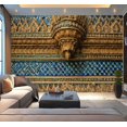 thumbnail image 1 of Peel and Stick Wallpaper Waterproof Glass Mosaic Wall Design Thai Temple Wall Mural Decor Self Adhesive and Removable 100in x 144in, 1 of 8