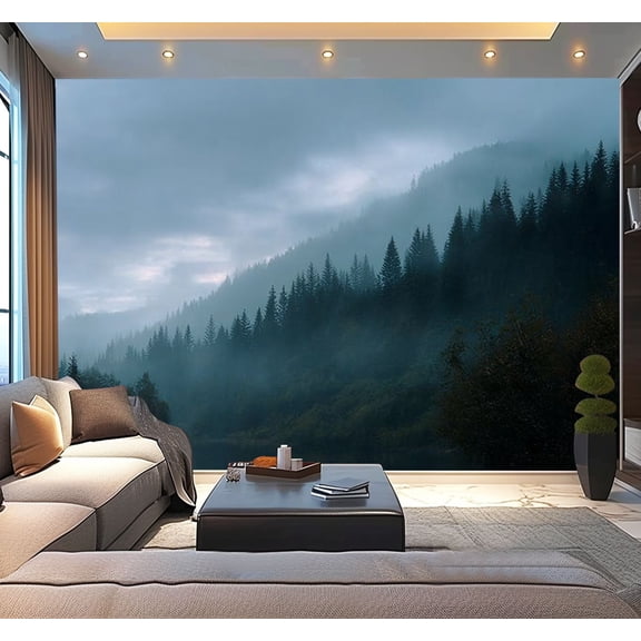 Peel and Stick Wallpaper Waterproof Misty Forest Wall Mural Decor Self Adhesive and Removable 100in x 144in
