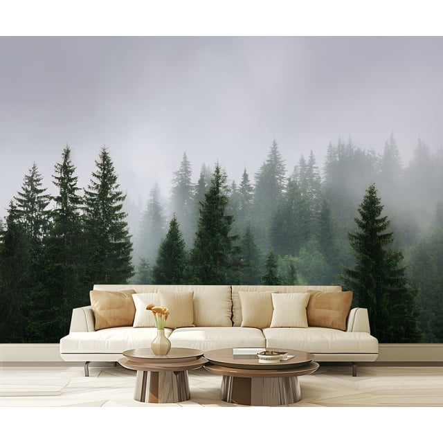 Peel and Stick Wallpaper Waterproof Misty forest Wall Mural Decor Self ...