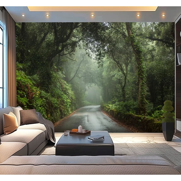 Peel and Stick Wallpaper Waterproof Moody day forest Wall Mural Decor Self Adhesive and Removable 100in x 144in