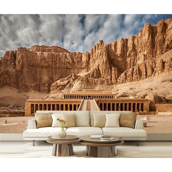 Peel and Stick Wallpaper Waterproof Mortuary Temple Hatshepsut Wall Mural Decor Self Adhesive and Removable 69in x 98in