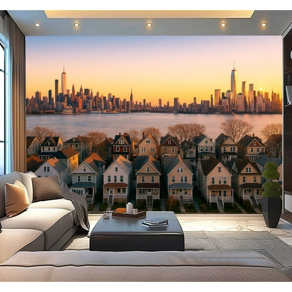 Peel and Stick Wallpaper Waterproof NY From Weehawken Wall Mural Decor Self Adhesive and Removable 100in x 144in