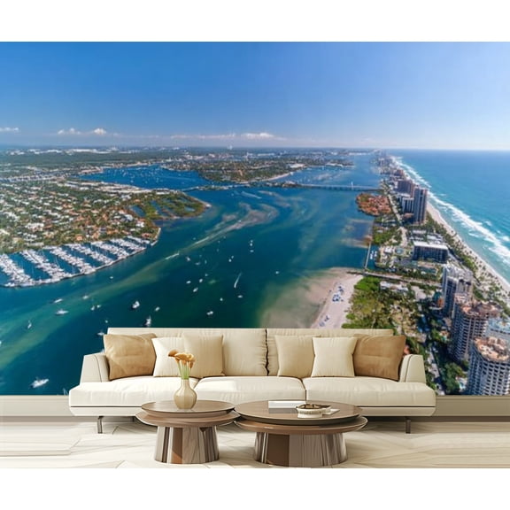 Peel and Stick Wallpaper Waterproof Peanut Island Florida Wall Mural Decor Self Adhesive and Removable 69in x 98in