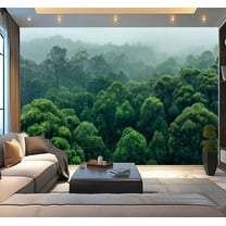 Peel and Stick Wallpaper Waterproof Rainforest jungle aerial view Wall Mural Decor Self Adhesive and Removable 100in x 144in