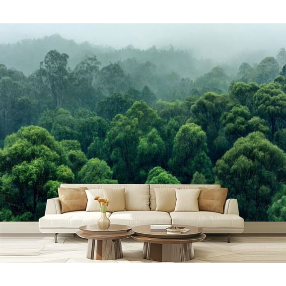 Peel and Stick Wallpaper Waterproof Rainforest jungle aerial view Wall Mural Decor Self Adhesive and Removable 69in x 98in