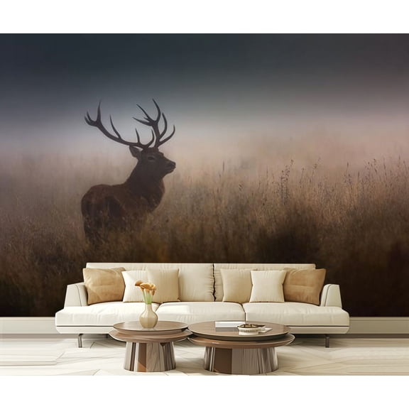 Peel and Stick Wallpaper Waterproof Red Deer Cervus elaphus Wall Mural Decor Self Adhesive and Removable 69in x 98in