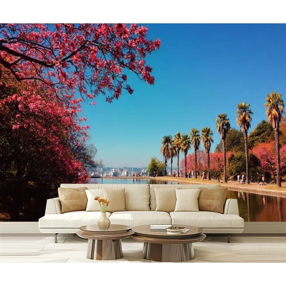 Peel and Stick Wallpaper Waterproof Redemption Park Porto Alegre Brazil Wall Mural Decor Self Adhesive and Removable 69in x 98in