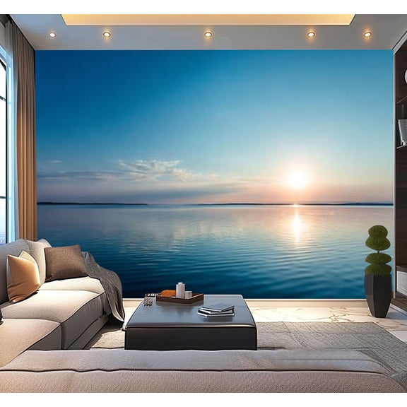 Peel and Stick Wallpaper Waterproof Reflections sunset cloudscape lake water Wall Mural Decor Self Adhesive and Removable 100in x 144in