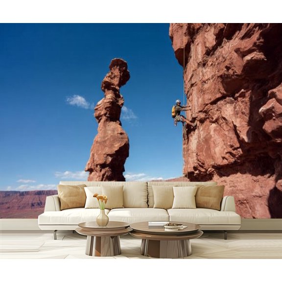 Peel and Stick Wallpaper Waterproof Rock Climber Fisher Towers Wall Mural Decor Self Adhesive and Removable 69in x 98in