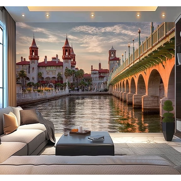 Peel and Stick Wallpaper Waterproof St Augustine Florida Wall Mural Decor Self Adhesive and Removable 100in x 144in