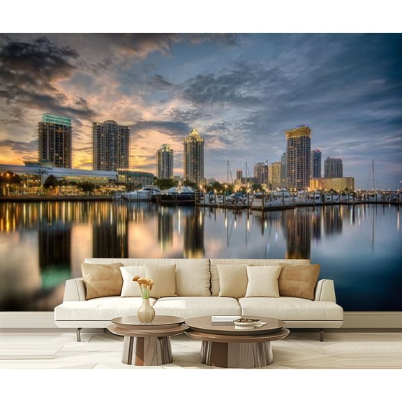 Peel and Stick Wallpaper Waterproof St Petersburg Florida Wall Mural Decor Self Adhesive and Removable 69in x 98in