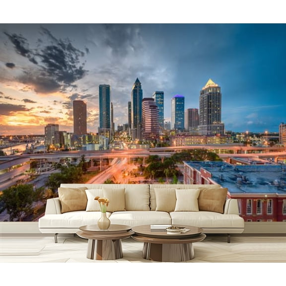 Peel and Stick Wallpaper Waterproof Tampa Florida Wall Mural Decor Self Adhesive and Removable 69in x 98in