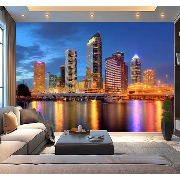 Peel and Stick Wallpaper Waterproof Tampa HDR Wall Mural Decor Self Adhesive and Removable 100in x 144in