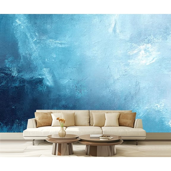 Peel and Stick Wallpaper Waterproof Textured blue painted Wall Mural Decor Self Adhesive and Removable 69in x 98in
