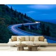 thumbnail image 1 of Peel and Stick Wallpaper Waterproof Traffic trails blue hour viaduct Wall Mural Decor Self Adhesive and Removable 69in x 98in, 1 of 8