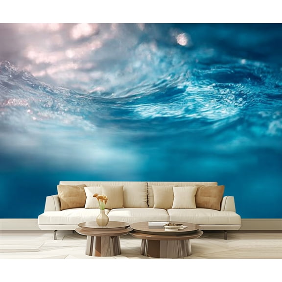 Peel and Stick Wallpaper Waterproof Water lighting pool Abstract Wall Mural Decor Self Adhesive and Removable 69in x 98in
