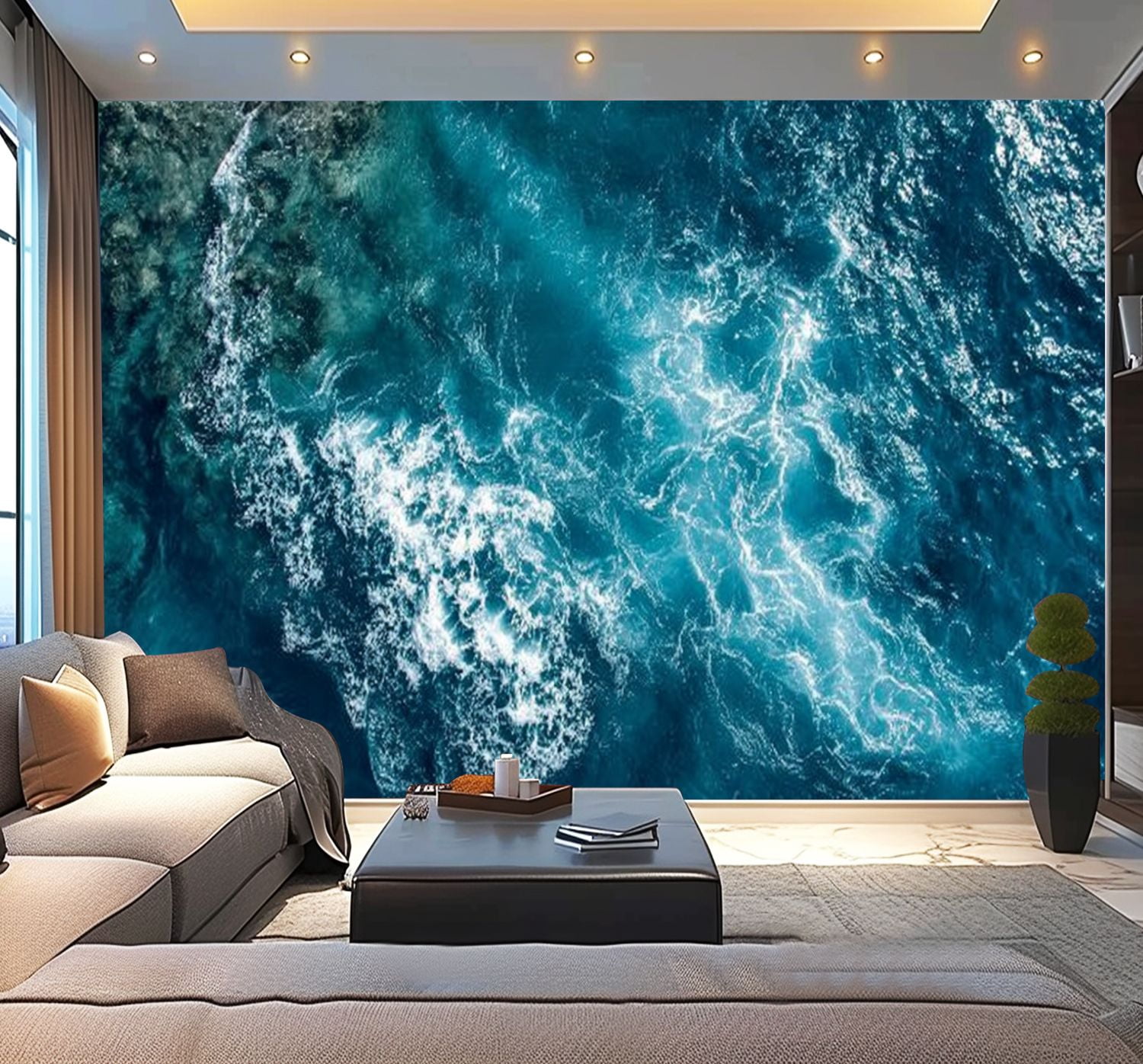 Peel and Stick Wallpaper Waterproof Wave formation adriatic Sea Wall ...