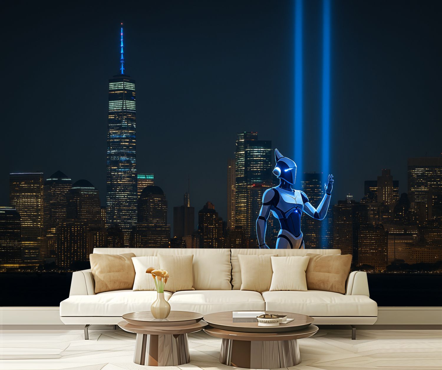 Peel and Stick Wallpaper Waterproof World Trade Center Tribute Light Statue Liberty 11 Wall