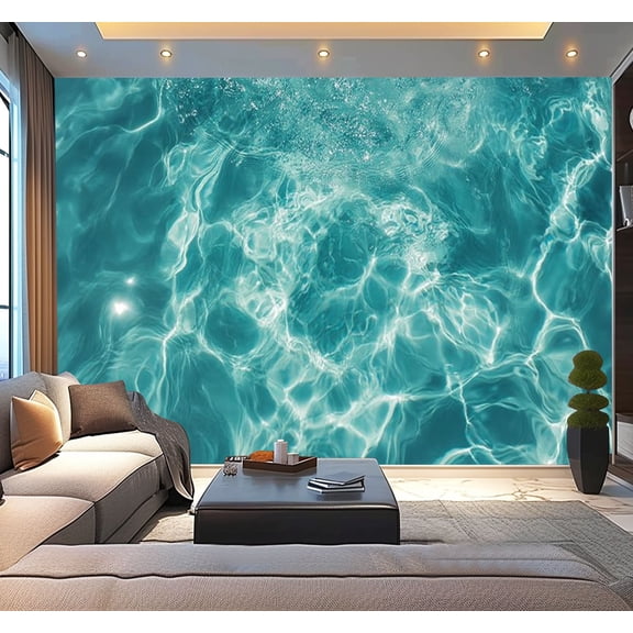 Peel and Stick Wallpaper Waterproof clear turquoise water Wall Mural Decor Self Adhesive and Removable 100in x 144in