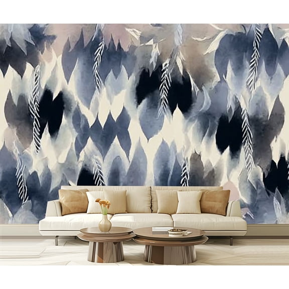 Peel and Stick Wallpaper Waterproof ethnic tribal handmade Ethnic abstract art for Wall Mural Decor Self Adhesive and Removable 69in x 98in