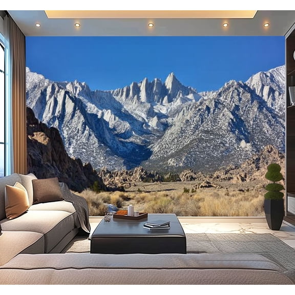 Peel and Stick Wallpaper Waterproof mt whitney alabama hills desert royalty Wall Mural Decor Self Adhesive and Removable 100in x 144in