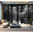 thumbnail image 1 of Peel and Stick Wallpaper Waterproof ruriko monochrome kyoto black whites Wall Mural Decor Self Adhesive and Removable 100in x 144in, 1 of 8