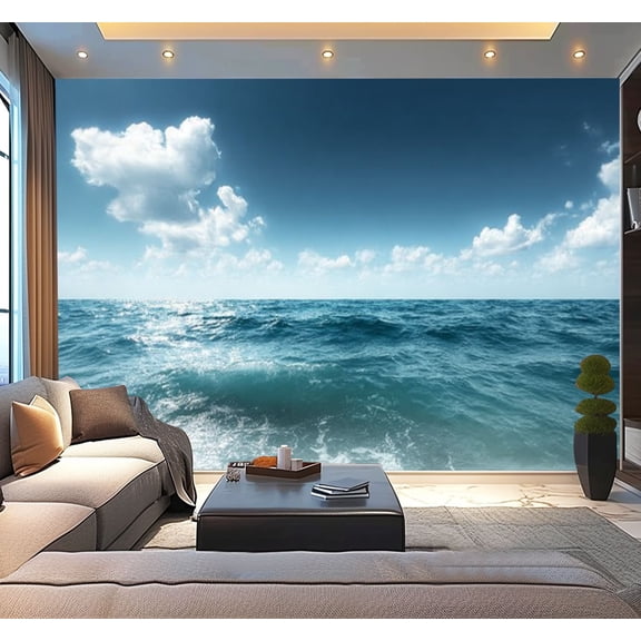 Peel and Stick Wallpaper Waterproof sky ocean Wall Mural Decor Self Adhesive and Removable 100in x 144in