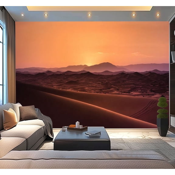 Peel and Stick Wallpaper Waterproof sunset desert Wall Mural Decor Self Adhesive and Removable 100in x 144in