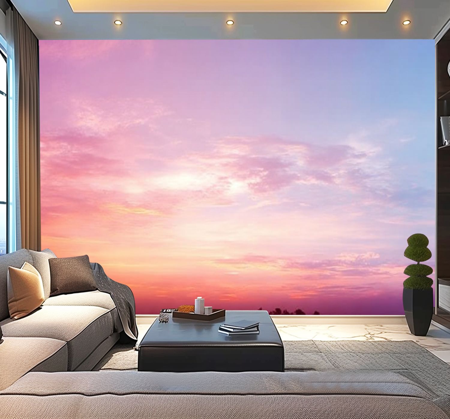 Peel and Stick Wallpaper Waterproof sunset sky Wall Mural Decor Self ...