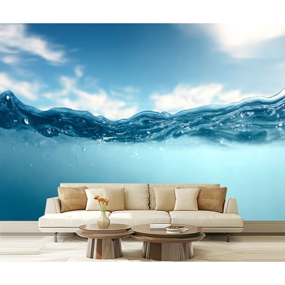 Peel and Stick Wallpaper Waterproof tropical underwater shot blue sky Wall Mural Decor Self Adhesive and Removable 69in x 98in