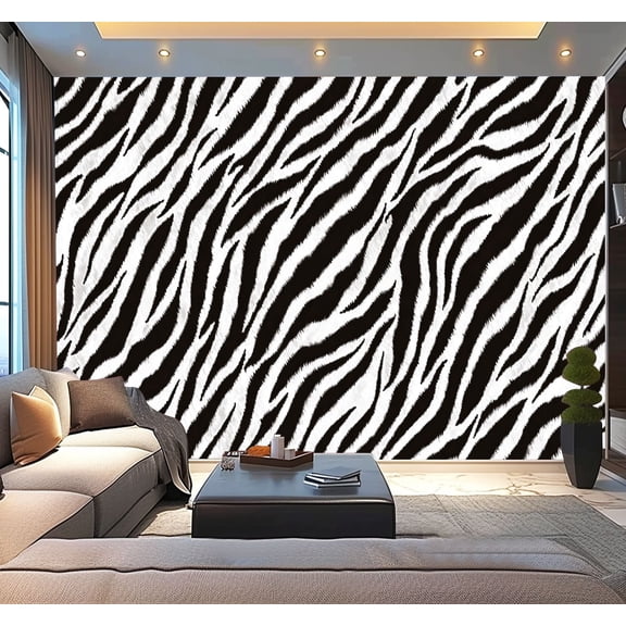 Peel and Stick Wallpaper Waterproof zebra skin texture zebra Stripes skin Wall Mural Decor Self Adhesive and Removable 100in x 144in