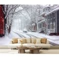 thumbnail image 1 of Peel and Stick Wallpaper Winter College Hill neighborhood Modern Art Wall Mural Decor Self Adhesive and Removable 69in x 98in, 1 of 8