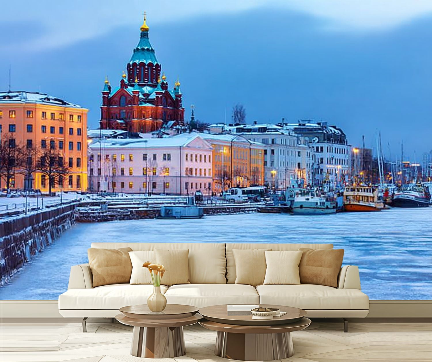 Peel and Stick Wallpaper Winter Helsinki Finland Modern Art Wall Mural ... - Finnish Modern Sculpture Decor Ideas