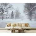 thumbnail image 1 of Peel and Stick Wallpaper Winter Snow Storm Scene Residential street Modern Art Wall Mural Decor Self Adhesive and Removable 69in x 98in, 1 of 8
