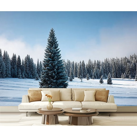Peel and Stick Wallpaper Winter Tree Modern Art Wall Mural Decor Self Adhesive and Removable 69in x 98in