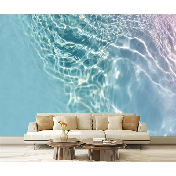 Peel and Stick Wallpaper abstract blue green water wave natural swirl texture Modern Art Wall Mural Decor Self Adhesive and Removable 69in x 98in
