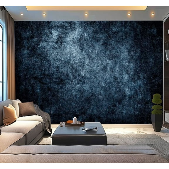 Peel and Stick Wallpaper abstract grunge dark blue texture black white Modern Art Wall Mural Decor Self Adhesive and Removable 100in x 144in