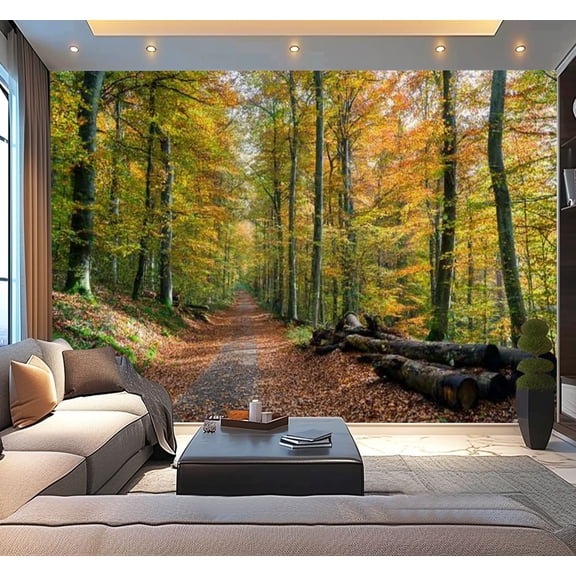 Peel and Stick Wallpaper beautiful trees autumnal forest Modern Art Wall Mural Decor Self Adhesive and Removable 100in x 144in